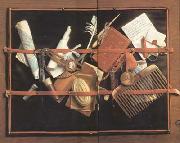HOOGSTRATEN, Samuel van Trompe l'Oeil(Pinboard) (mk14) oil painting